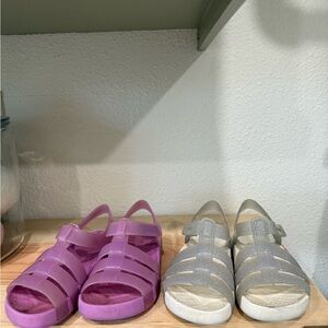 Croc Purple and Silver Sandals size 11